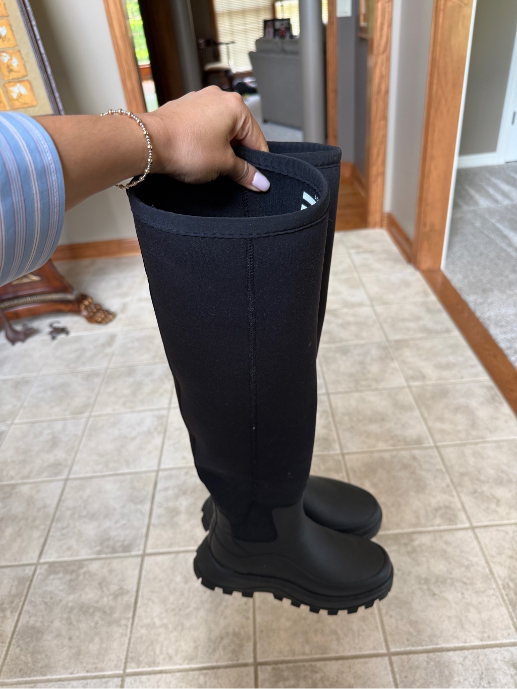 Hunter City Explorer Black Neoprene And Rubber Tall Boots
